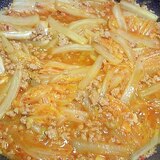 白菜の細切りと辛味挽肉の炒め煮